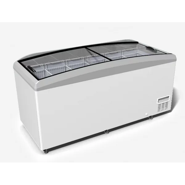 Универсальный морозильный лар бонета с гнутым стеклом JUKA N800W